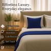 100% Egyptian Cotton Bed Runner Navy Solid King Size (102x20) 5 Piece Decorative Bed Scarf for Bedroom Hotel Wedding Room with 4 Pillow Shame view 4