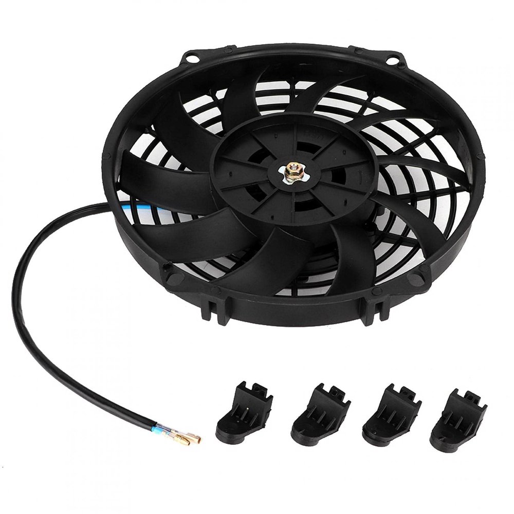 9 inch Universal Electrical Radiator Cooling Fan 24V 10 Curved Blade Air Conditioner Condenser Electric Cooling Fan for Radiator Auto Cooling Air Conditioning