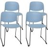 Hline Living Modern Dining Chair Set of 4, Mid Century Nordic Style Side Chairs with Backrest and Sturdy Metal Legs, for Indoor Outdoor, Kitchen, Living, Dining Room, Bedroom, Conference, Baby Blue view 1