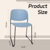 Hline Living Modern Dining Chair Set of 4, Mid Century Nordic Style Side Chairs with Backrest and Sturdy Metal Legs, for Indoor Outdoor, Kitchen, Living, Dining Room, Bedroom, Conference, Baby Blue view 3