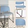 Hline Living Modern Dining Chair Set of 4, Mid Century Nordic Style Side Chairs with Backrest and Sturdy Metal Legs, for Indoor Outdoor, Kitchen, Living, Dining Room, Bedroom, Conference, Baby Blue view 4