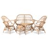 bali & pari Jayden Modern Bohemian Natural Rattan 5-Piece Living Room Set view 1