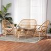 bali & pari Jayden Modern Bohemian Natural Rattan 5-Piece Living Room Set view 2