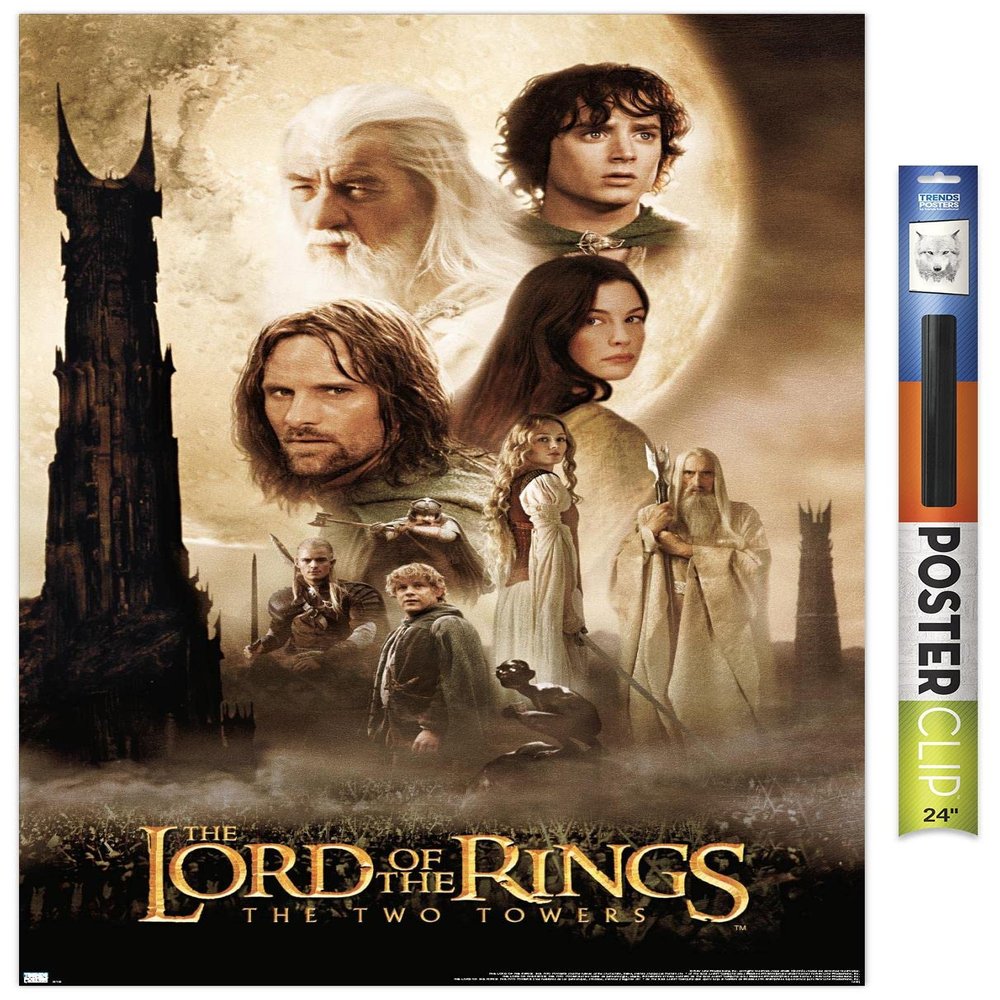 Trends International The Lord of the Rings: The Two Towers - One Sheet Wall Poster, 22.37" x 34.00", Premium Poster & Clip Bundle