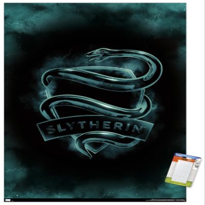 Trends International Harry Potter - Slytherin Crest Magic Wall Poster, 14.725" x 22.375", Premium Poster & Mount Bundle