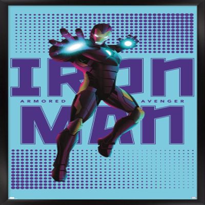 Trends International Marvel Shape of a Hero - Iron Man Wall Poster, 22.375" x 34", Black Framed Version