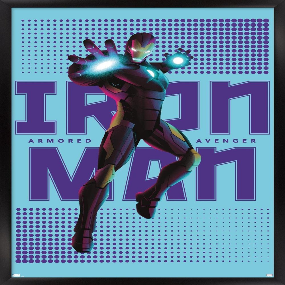 Trends International Marvel Shape of a Hero - Iron Man Wall Poster, 22.375" x 34", Black Framed Version