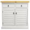 American Heartland 32116WHPT Rustic Shutter Door Kitchen Island in Bright White with Pine Top view 1