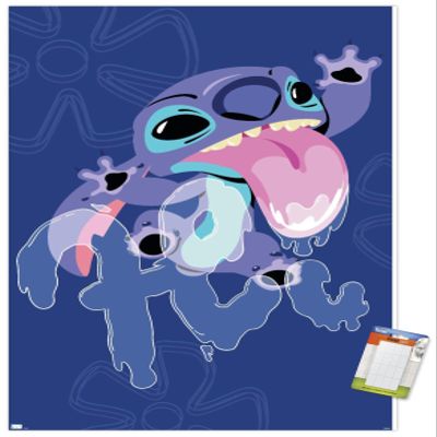 Trends International Disney Lilo And Stitch - Slobber Hi Wall Poster, 22.375" x 34", Premium Poster & Mount Bundle