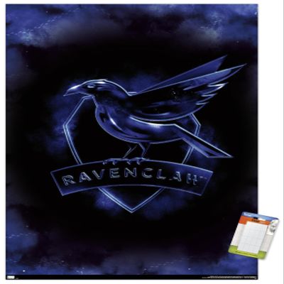 Trends International Harry Potter - Ravenclaw Crest Magic Wall Poster, 14.725" x 22.375", Premium Poster & Mount Bundle