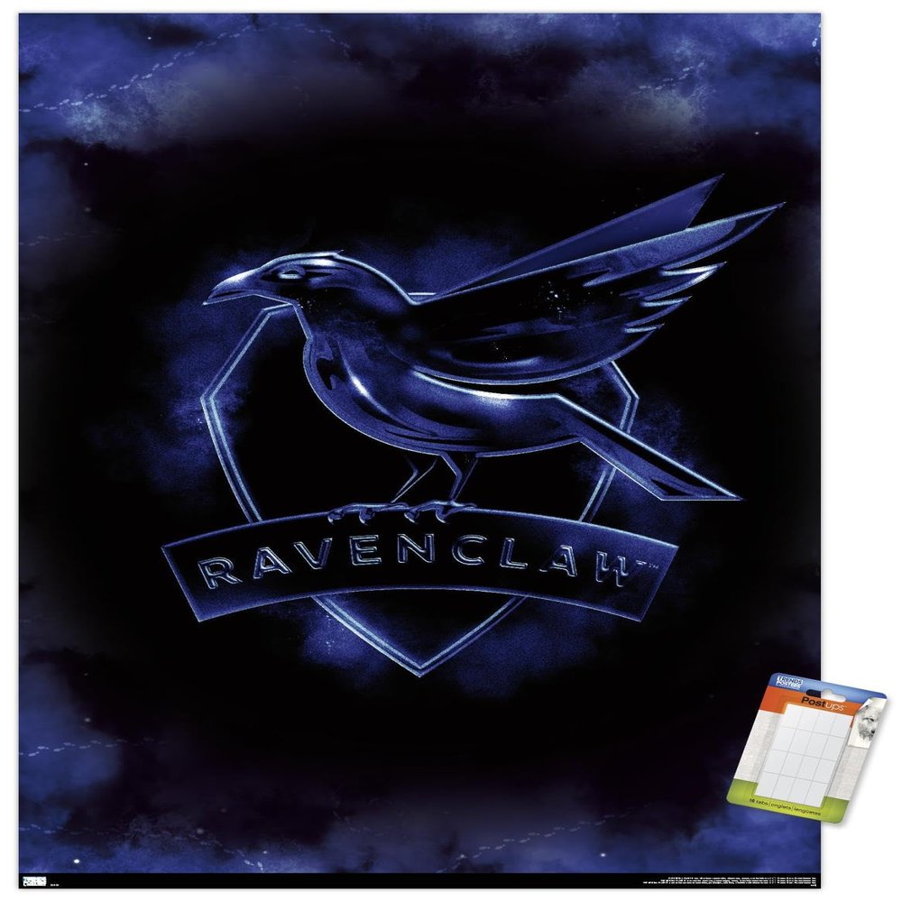 Trends International Harry Potter - Ravenclaw Crest Magic Wall Poster, 14.725" x 22.375", Premium Poster & Mount Bundle
