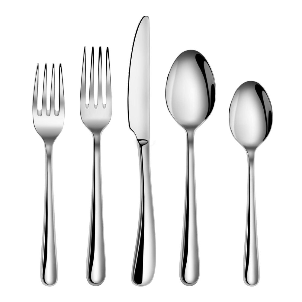 Cangshan 1027013 Rain II Series 20-Piece Stainless Steel 18/10 Forged Flatware Set