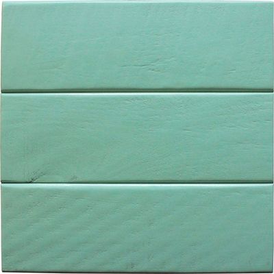 American Heartland 35116AMOT Rustic Shutter Door Kitchen Island in Aquamarine with Oak Top