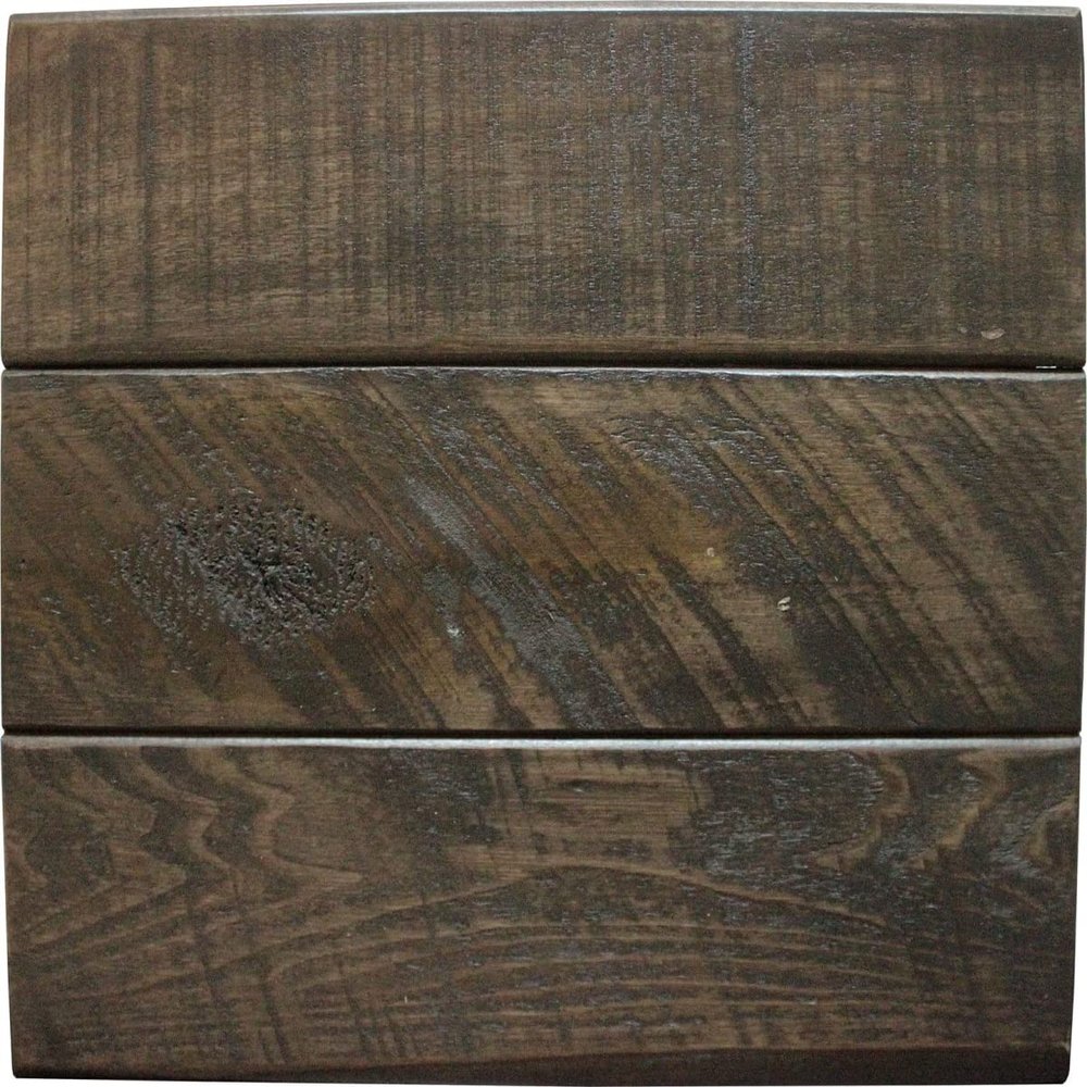 American Heartland 32117RDWPT Rustic Shutter Door Kitchen Island in Rustic Driftwood with Flip Up Pine Top