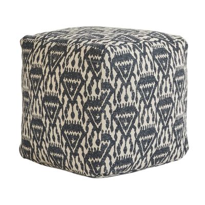 47th & Main Modern Footstool, Blue Accent Pouf