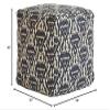 47th & Main Modern Footstool, Blue Accent Pouf view 2