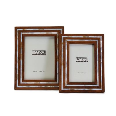 Two's Company Set Of 2 Wood And Mop Photo Frame