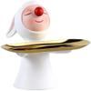 Red Nose Rabbit Figurine Storage Tray Red Nose Rabbit Ornament Bunny Statue Animal Desktop Ornament for Easter Home Desktop Decoration - Rectangle Tray view 1