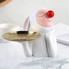 Red Nose Rabbit Figurine Storage Tray Red Nose Rabbit Ornament Bunny Statue Animal Desktop Ornament for Easter Home Desktop Decoration - Round Tray view 3