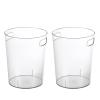 Anyoifax Small Trash Can Plastic Wastebasket 1.5 Gallon Round Garbage Container Bin with Handles for Bathroom, Bedroom, Kitchen, College Dorm, Office, Craft Room - Clear, 2 Pack view 1