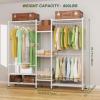LEHOM G6 Wire Garment Rack Heavy Duty Clothes Rack Compact Large Size Armoire Storage Rack Freestanding Metal Clothing Rack Closet Wardrobe with 3 Hanger Rod and 4 Large Shelves 4 Small Shelves, White view 4