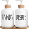 MOMEEMO White Soap Dispenser Set, Contains Hand and Dish Soap Dispenser, Suitable for Kitchen Decor. (White) view 1