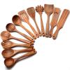 12 Pack Wooden Spoons for Cooking - Natural Teak Kitchen Utensils Set with Spatulas view 1