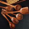12 Pack Wooden Spoons for Cooking - Natural Teak Kitchen Utensils Set with Spatulas view 4