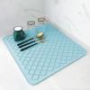 AMOAMI-Dish Drying Mats for Kitchen Counter-Silicone Dish Drying Mat-Kitchen Dish Drying Pad Heat Resistant Mat-Kitchen Gadgets Kitchen Accessories Kitchen Small Appliances(16" x 18",LIGHT BLUE) view 1