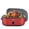 AROMA 18Qt. Roaster Oven with Self-Basting Lid, Fits 22-lb. Turkey, Adjustable Temperature Settings, Keep Warm Setting, Red (ART-718R) view 2