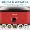 AROMA 18Qt. Roaster Oven with Self-Basting Lid, Fits 22-lb. Turkey, Adjustable Temperature Settings, Keep Warm Setting, Red (ART-718R) view 3