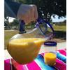 Unknown1 Dos Mexican Hand Blown Glass Pitcher Cobalt Blue Rim and Handle (84 Oz) view 4