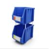 DJC Supply 5.9" X 9.4" X 4.9" BLUE Heavy duty thermoplastic storage bin organizer, Stackable, Hangable, Side-connect, Great for tools, parts crafts and more! (8 PACK) view 3