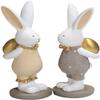2pcs Rabbit Statue Bunny Figurines Easter Egg Bunny Ornament for Easter Home Desktop Decoration view 1