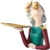 Lindagary Girl Figurine with Storage Tray, Resin Statue Ornament, Grey view 1
