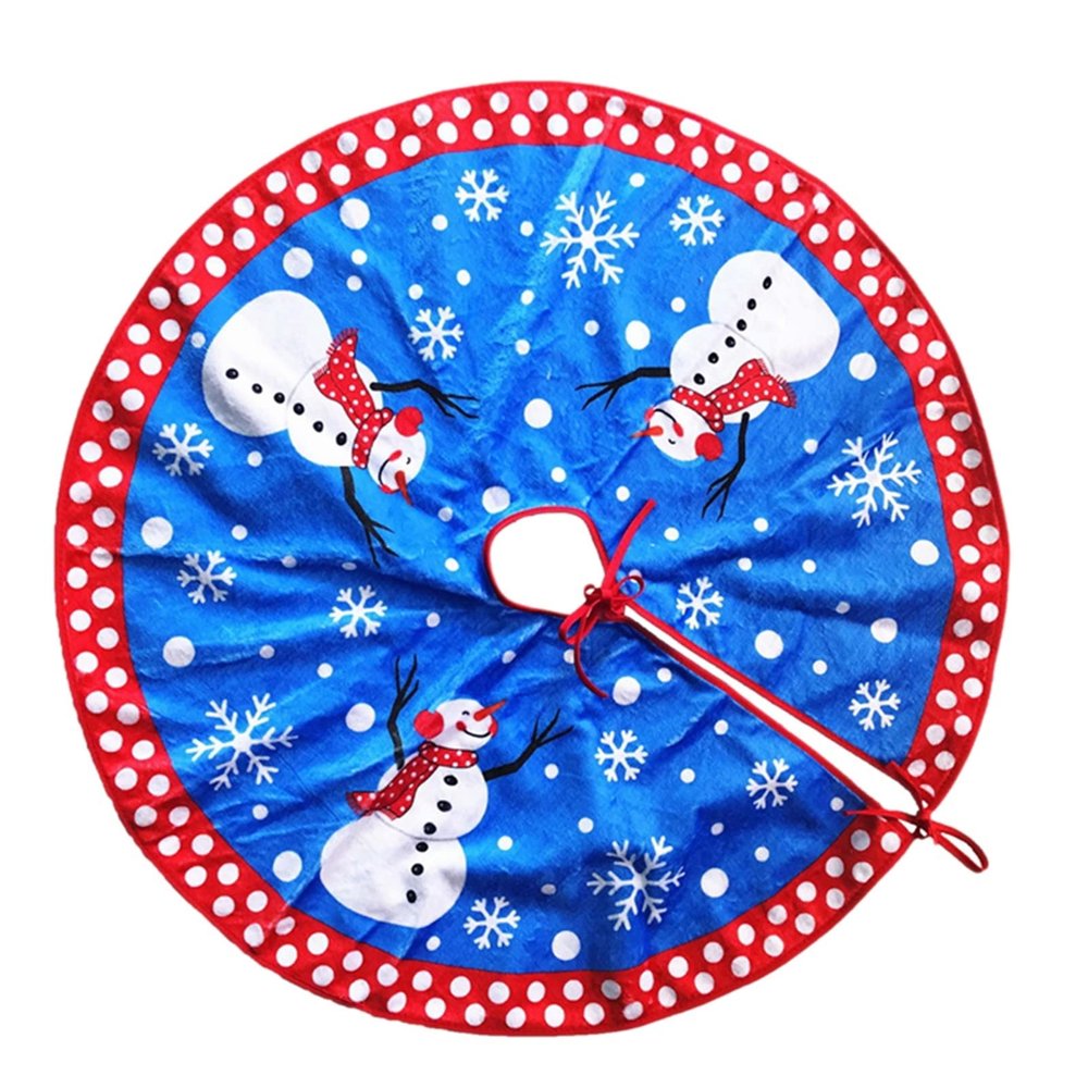 ZHENYANG CAREG Christmas Tree Skirt Felt Xmas Snowman Tree Base Decoration Apron Wrap (Color : Sky Blue)