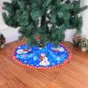 ZHENYANG CAREG Christmas Tree Skirt Felt Xmas Snowman Tree Base Decoration Apron Wrap (Color : Sky Blue) view 4