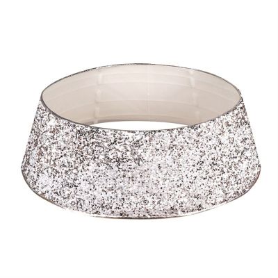 ZHENYANG CAREG Christmas Tree Decor Sparkly Christmas Tree Skirt Round Sequin Skirt Compatible with Xmas Decorations Xmas (Color : Silver White)