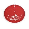 ZHENYANG CAREG Red Christmas Tree Skirt Knitted Tree Skirt Apron Knitted Snowflake Deer Embroidery Merry Christmas Home Decoration (Color : As Show) view 1