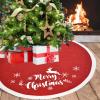 ZHENYANG CAREG Red Christmas Tree Skirt Knitted Tree Skirt Apron Knitted Snowflake Deer Embroidery Merry Christmas Home Decoration (Color : As Show) view 4