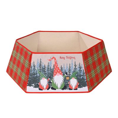 ZHENYANG CAREG Foldable Christmas Tree Girth Christmas Decoration Carton Tree Skirt Lattice Printing Indoor Christmas Tree Gift Handsome (Color : A)