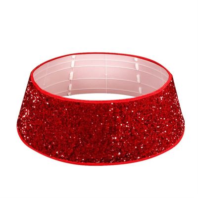 ZHENYANG CAREG Sparkly Christmas Tree Skirts Tree Skirt Round Gold Sequin Christmas Tree Skirts Beautiful Photography Tree Tool (Color : Red)