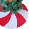 ZHENYANG CAREG Patchwork Red and White Lollipop Design Christmas Tree Skirt view 2