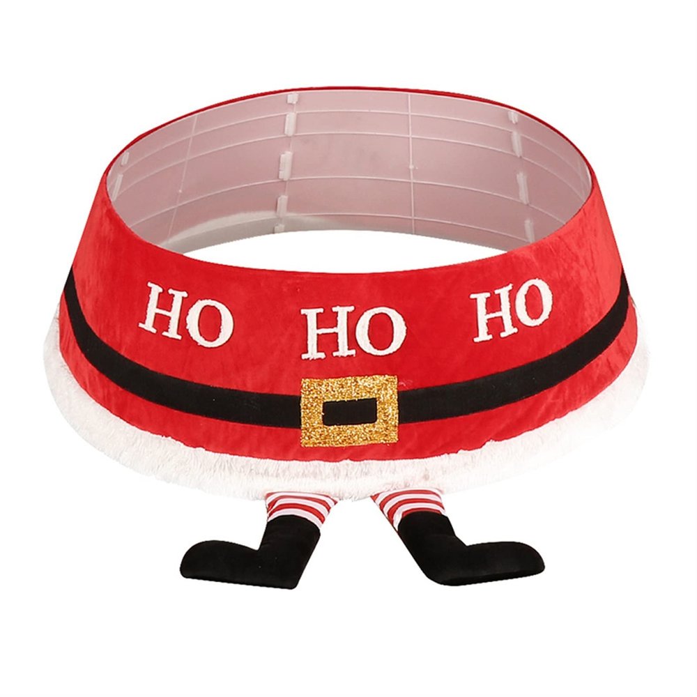 ZHENYANG CAREG Christmas Tree Skirt Santa Claus Feet 48Inch Diameter Base Christmas Tree Collar Tree Base Cover Home Decoration (Color : Red)