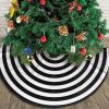 ZHENYANG CAREG Christmas Tree Skirt 35 in Christmas Tree Mat Classic Black and White Stripes Tree Collar Holiday Decoration Ornament Compatible with Par (Tree Skirt Diameter : 90cm) view 4
