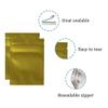 FERENLI 100PCS Mylar Zipper Lock Food Storage Bag Matte Aluminum Foil Airtight Bag with Front Window Plastic Packaging Pouch for Zip Flat Heat Seal Lock Resealable (12x18cm (4.7x7 inch), Gold) view 3