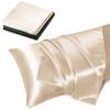 TREELY 2 Pack Satin Pillow Covers 20x60 Inches, Beige view 1
