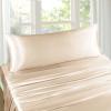 TREELY 2 Pack Satin Pillow Covers 20x60 Inches, Beige view 3