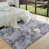 AROGAN Soft Rainbow Area Rugs for Girls Room 5x8 Feet, Fluffy Girls Bedroom Rugs, Princess Rug, Cute Colorful Carpet for Kids Teens Nursery Toddler, Grey view 2