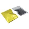 FERENLI 100PCS Glossy Mylar Zipper Lock Food Storage Bag Aluminum Foil Airtight Bag with Front Window Plastic Packaging Pouch for Zip Flat Heat Seal Lock Resealable (10.2x12.7cm (4x5 inch), Gold) view 1